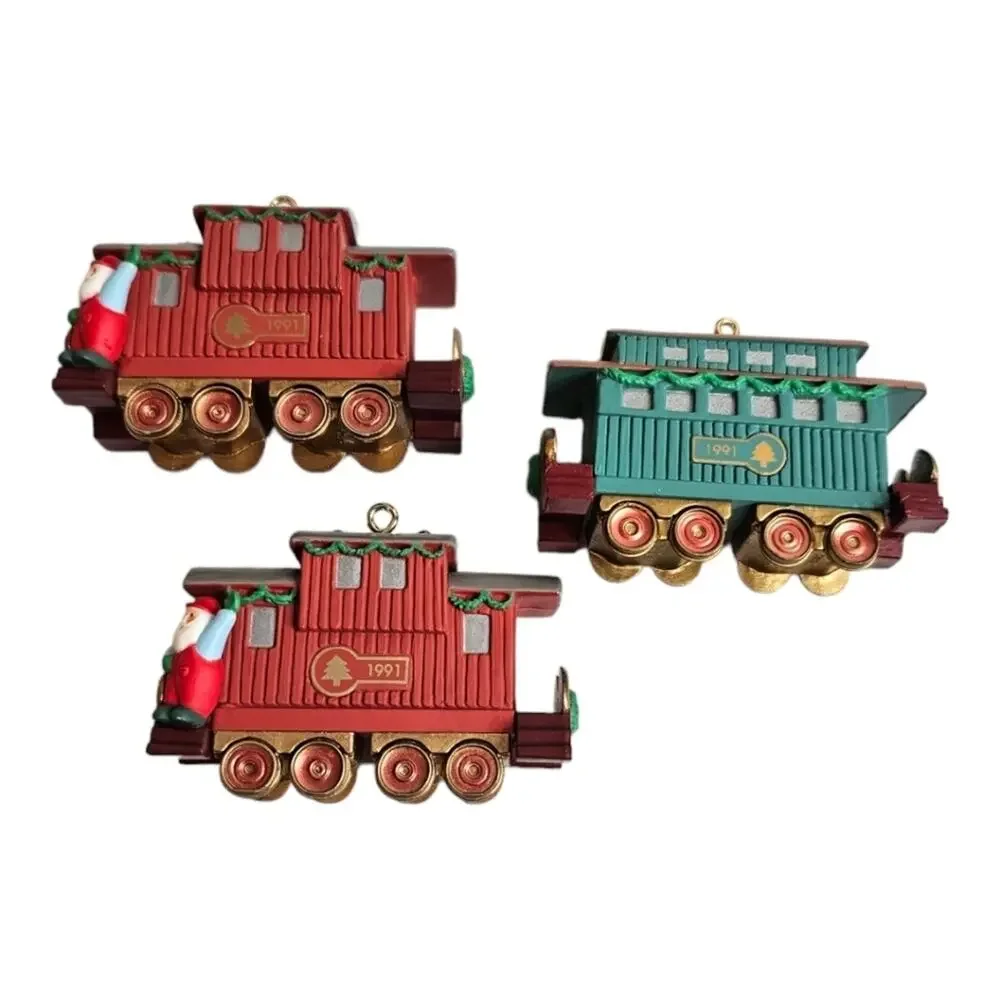 Hallmark Ornaments from Clause & Co. R.R. Caboose and Passenger Car set of 3